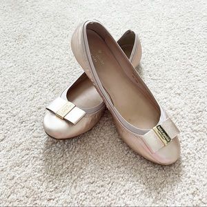 Kate Spade Tock Flat in Metallic Rose Gold Size 10